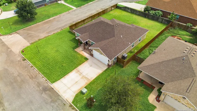 an aerial view of a house