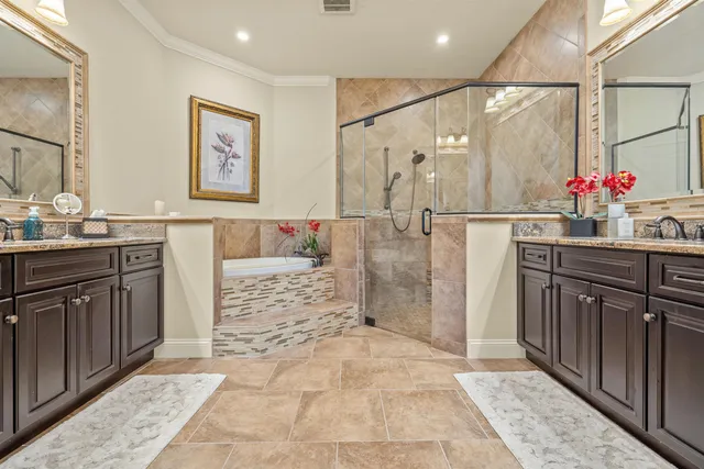 a view of a house with sitting area and garden