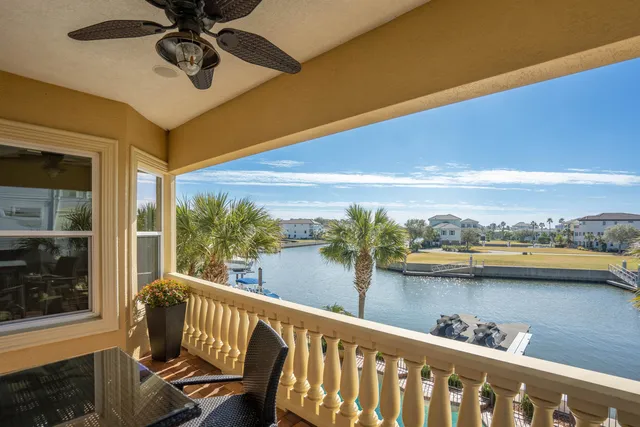 a building outdoor space with patio furniture