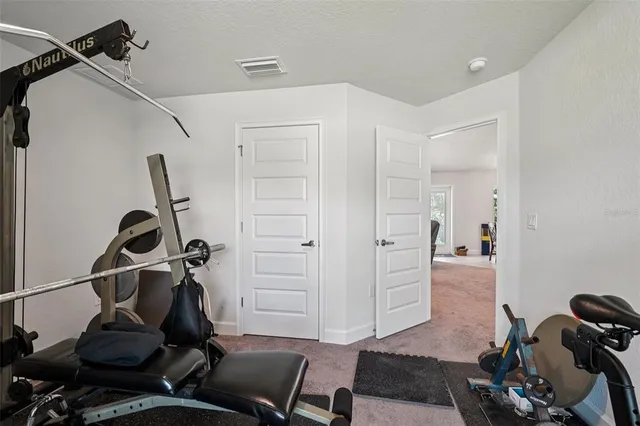 a room with gym equipment