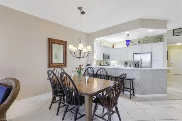 a view of a dining room and livingroom