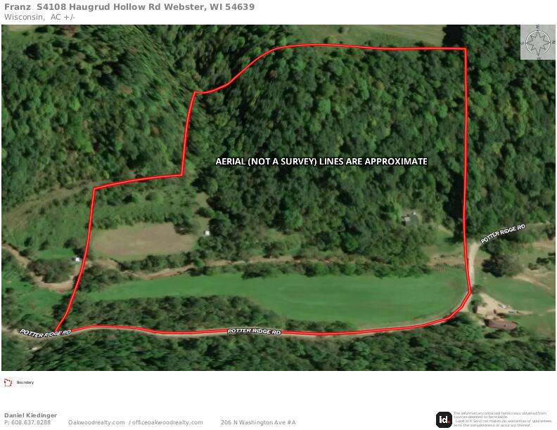 S4108 Haugrud Hollow Road Webster, WI 54639 - Photo 9 of 68 Aerial 3D (Not a Survey) Lines Are Appro