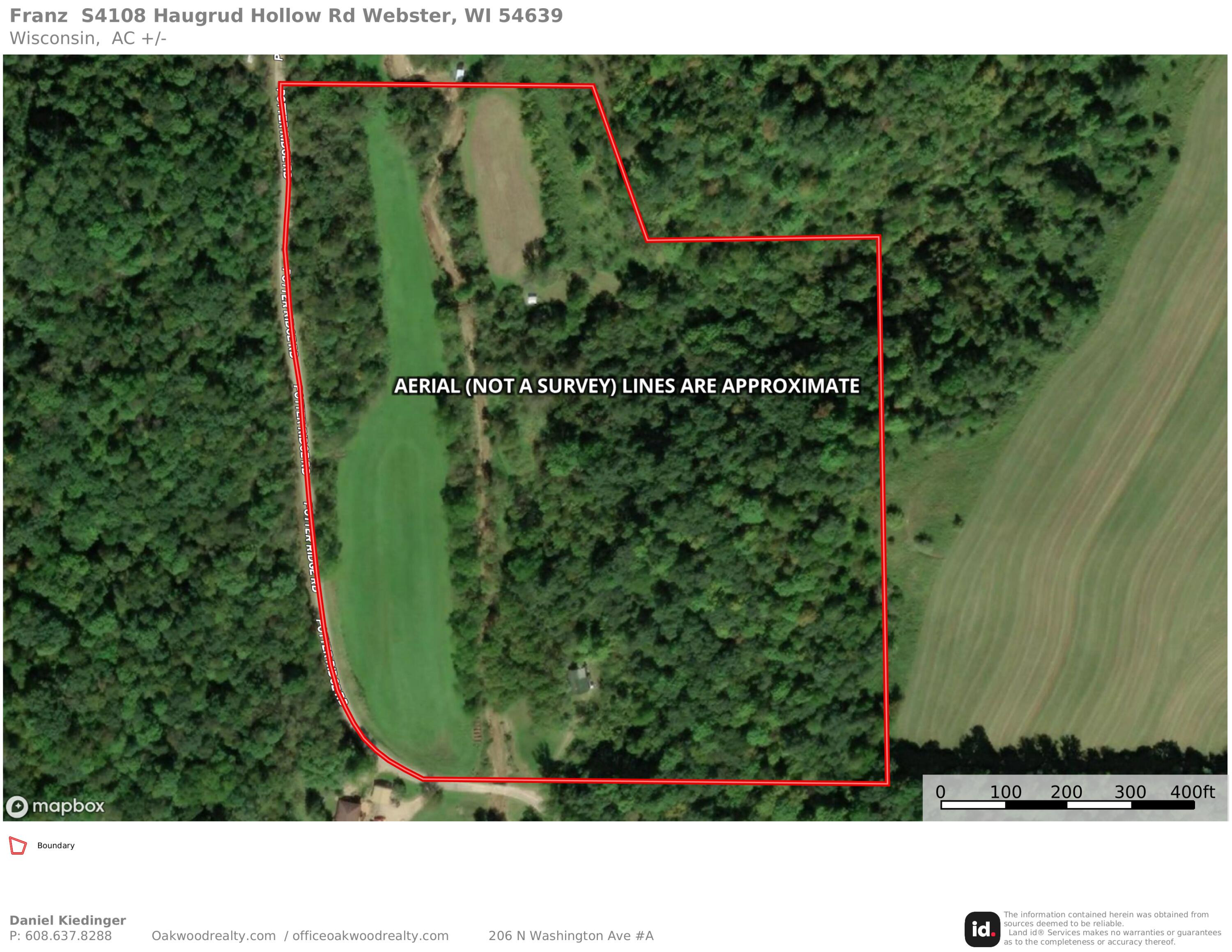 S4108 Haugrud Hollow Road Webster, WI 54639 - Photo 50 of 68 Aerial (Not a Survey) jpg