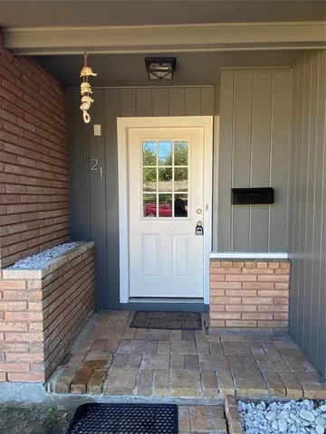 a view of front door of house