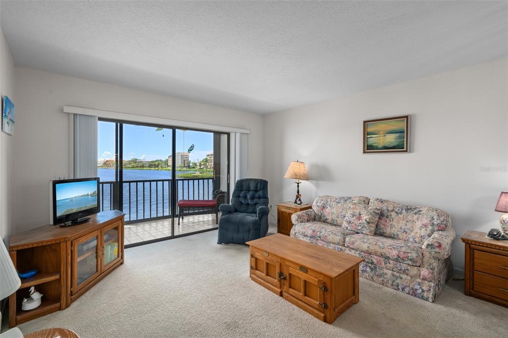 8211 Brent Street, Unit 816 Port Richey, FL 34668 - Photo 10 of 52 a living room with furniture and a flat screen tv