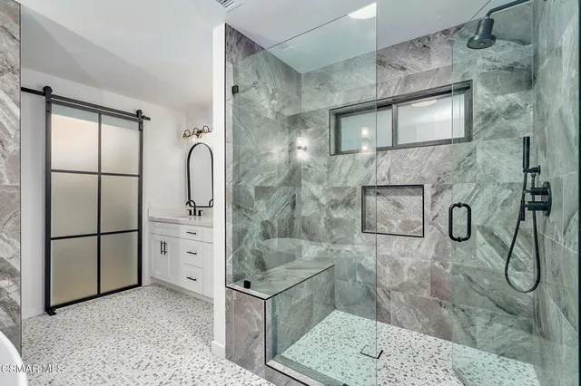 a workspace with furniture and window