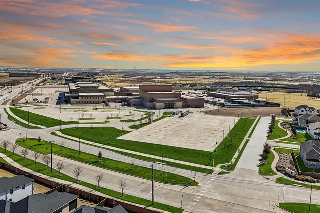 an aerial view of a city