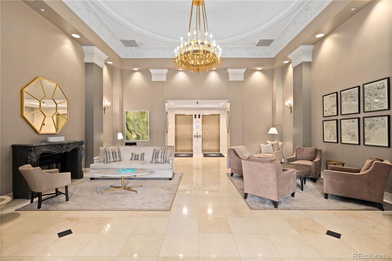 475 West 12th Avenue, Unit 6G Denver, CO 80204 - Photo 43 of 44 a living room with fireplace furniture and a large window