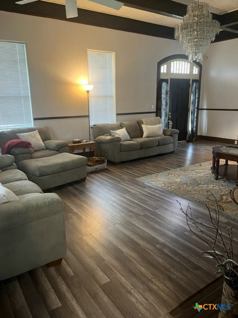 508 East Courthouse Street Cuero, TX 77954 - Photo 5 of 10 a living room with furniture and a wooden floor