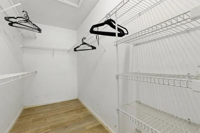 a view of a room with rack on the wall