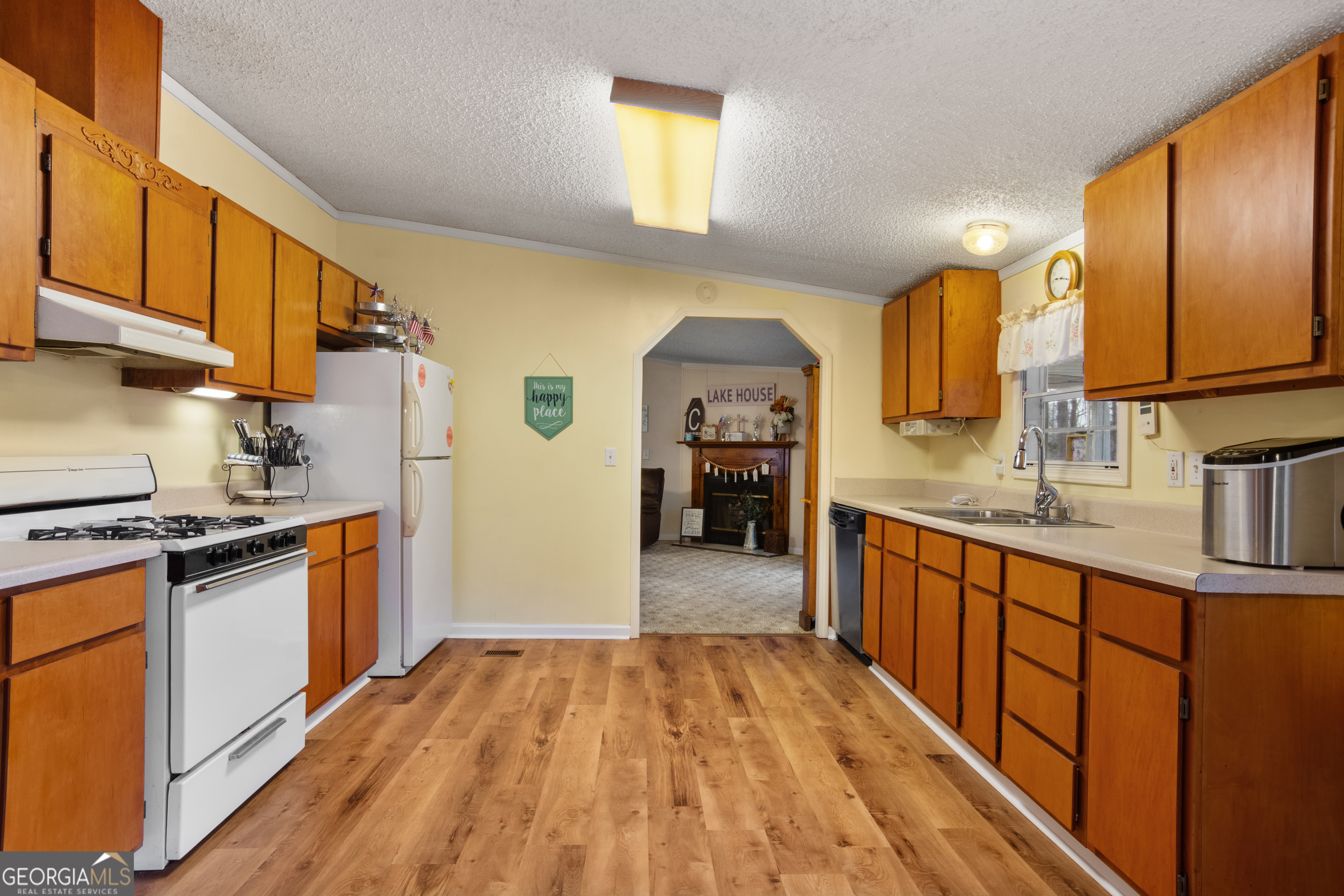 184 Brandywine Run Sparta, GA 31087 - Photo 48 of 72 a kitchen with stainless steel appliances granite countertop a stove cabinets and wooden floor