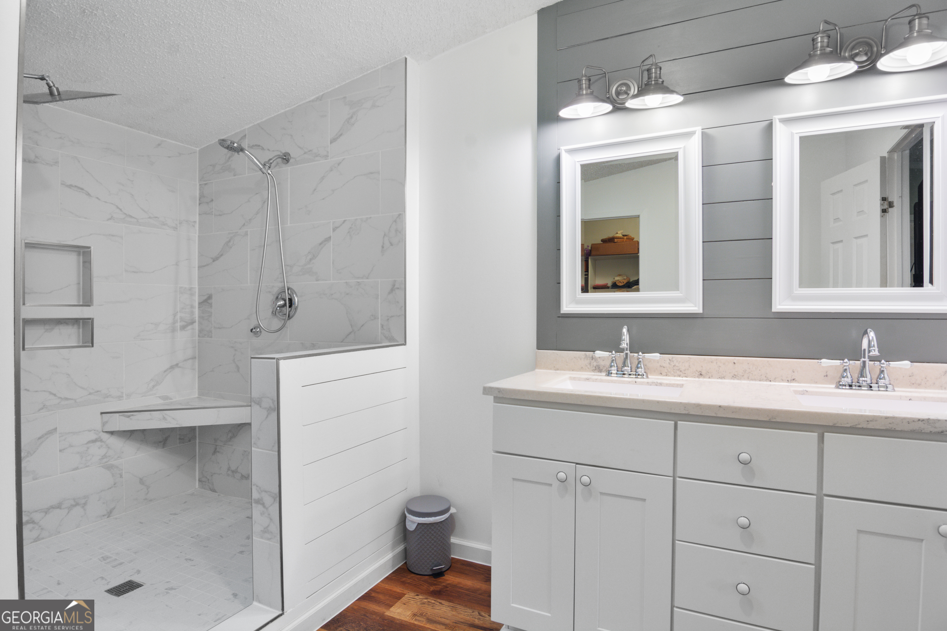 184 Brandywine Run Sparta, GA 31087 - Photo 66 of 72 a bathroom with a double vanity sink mirror and shower