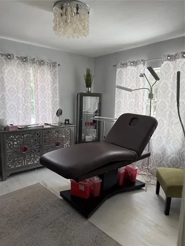 a living room with furniture