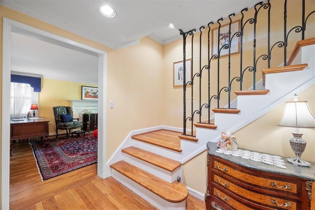 406 Fox Chapel Road Pittsburgh, PA 15238 - Photo 6 of 49 Beautiful hardwoods and wrought iron leading to the upper level!