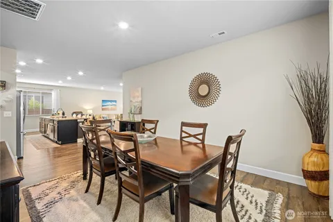 a view of a dining room and livingroom