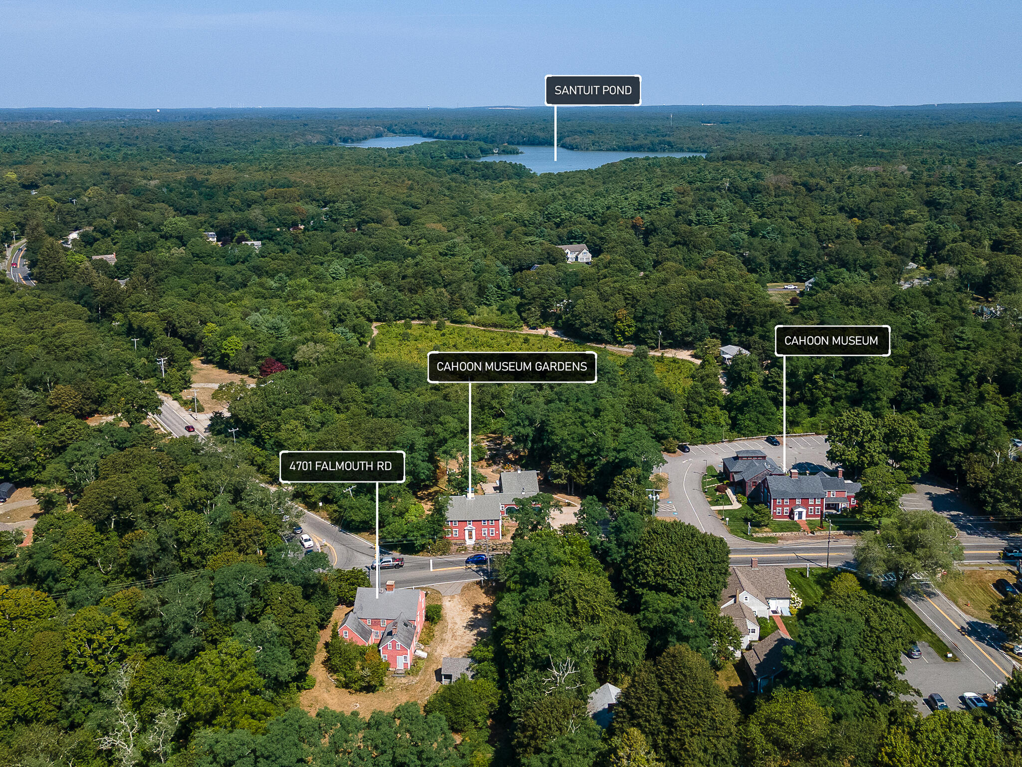 4701 Falmouth Road Cotuit, MA 02635 - Photo 8 of 39 an aerial view of a house with a yard