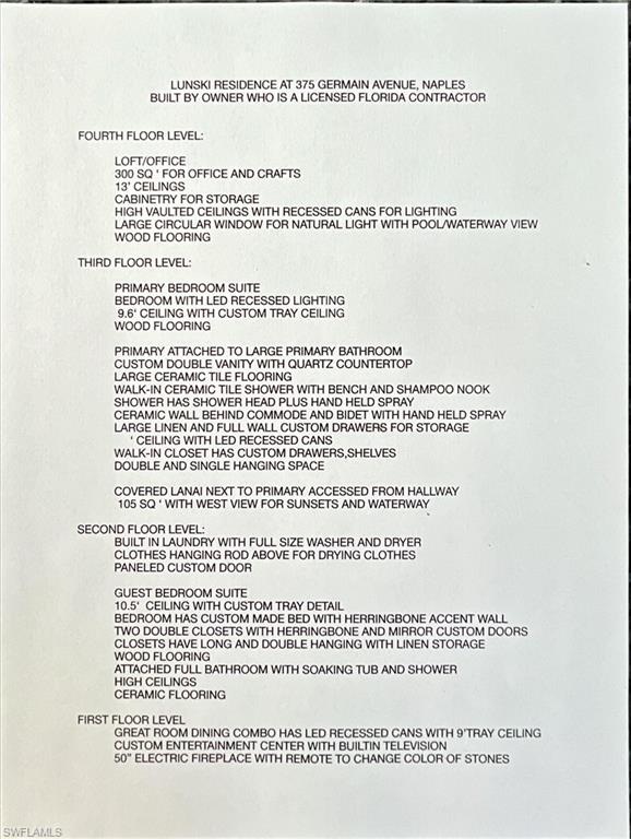 375 Germain Avenue Naples, FL 34108 - Photo 48 of 48 Feature List