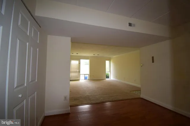 a view of a livingroom with a window