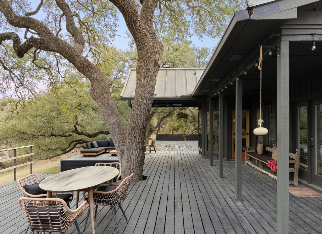 412 Rancho Grande Drive Wimberley, TX 78676 - Photo 31 of 37 Wooden deck featuring outdoor dining space