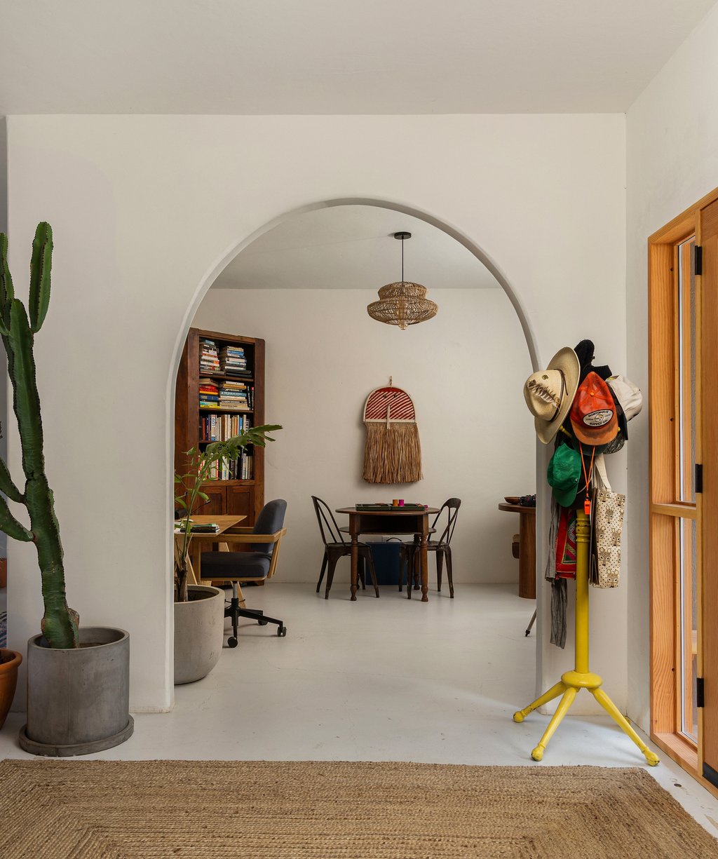 412 Rancho Grande Drive Wimberley, TX 78676 - Photo 6 of 37 Dining space featuring arched walkways and concrete flooring