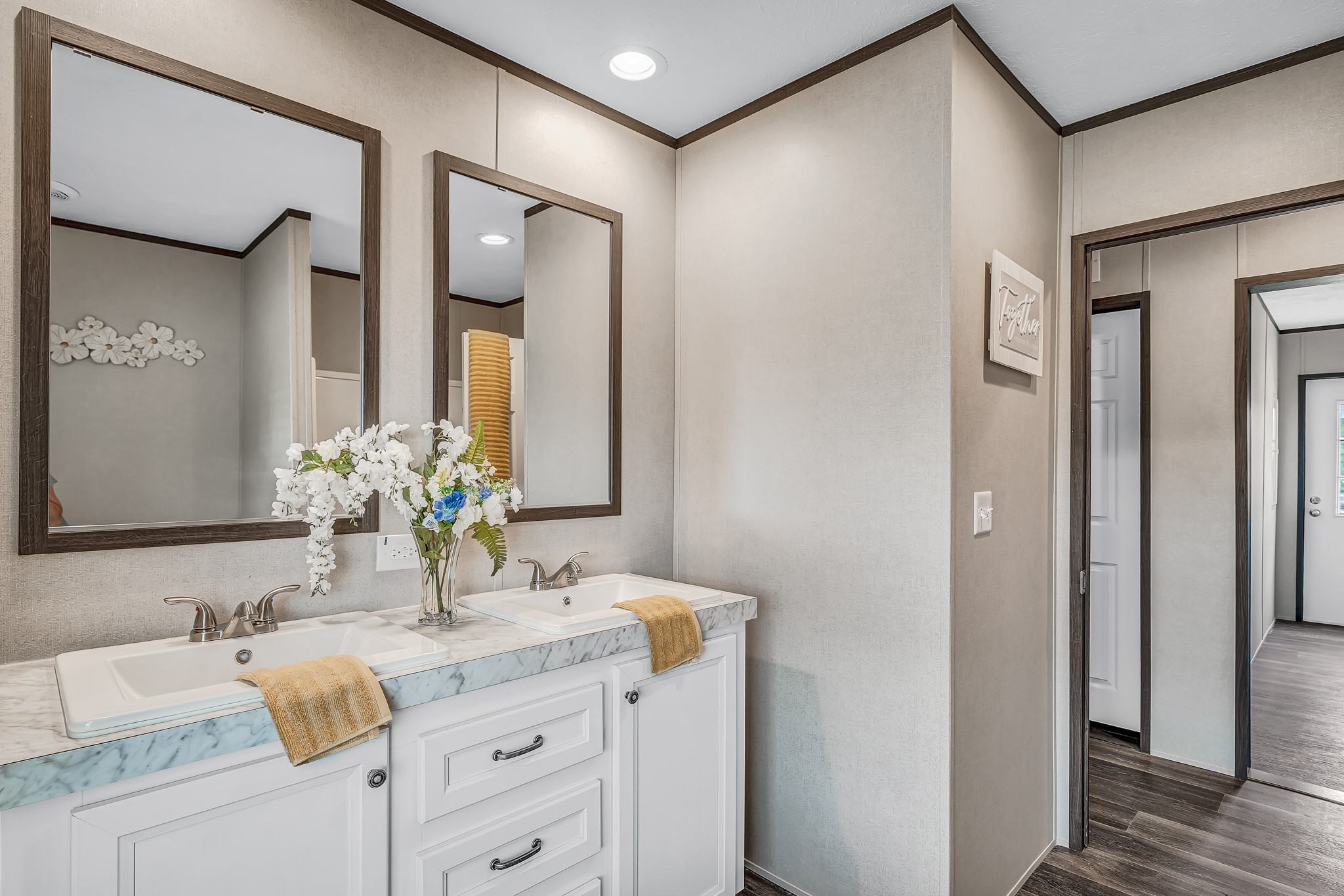 2747 Old Masonic Road Brenham, TX 77833 - Photo 22 of 28 a bathroom with a granite countertop sink and a mirror