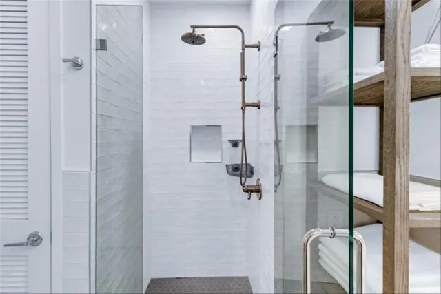 a bathroom with a shower