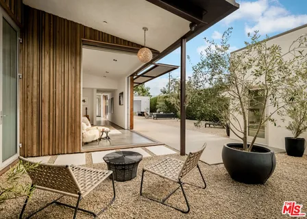 a living room with furniture
