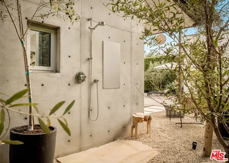 a view of outdoor space with seating