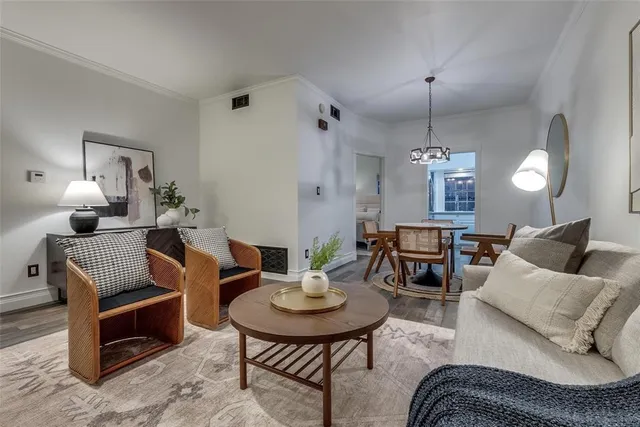 a living room with furniture