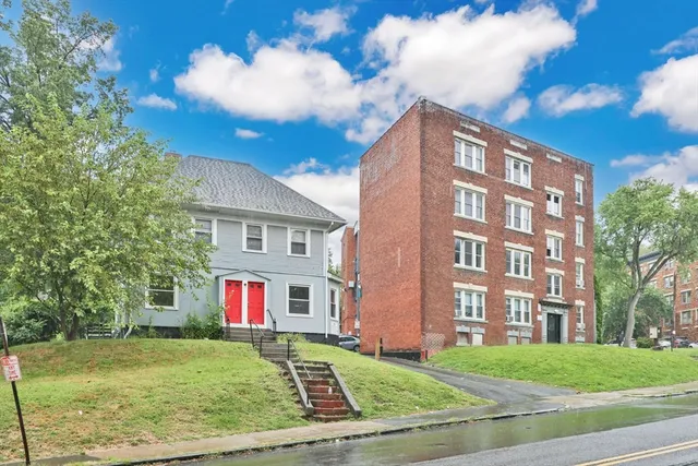 a view of a building with many windows