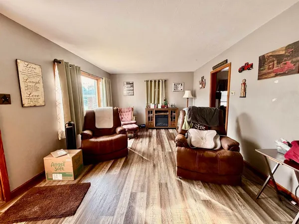 a living room with furniture and a couch