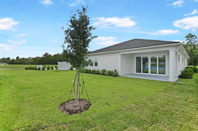 a house view with a garden space