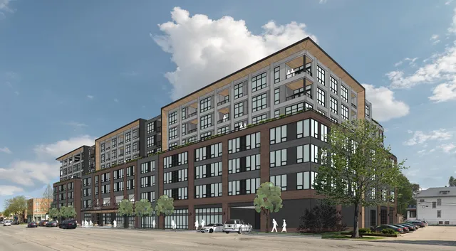 a front view of a building