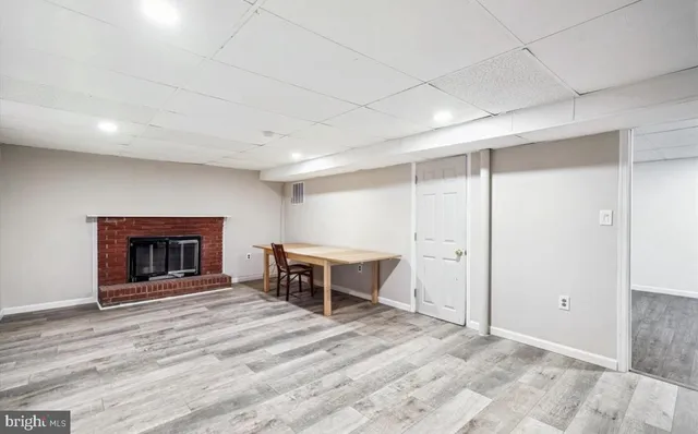 a view of a livingroom with a fireplace