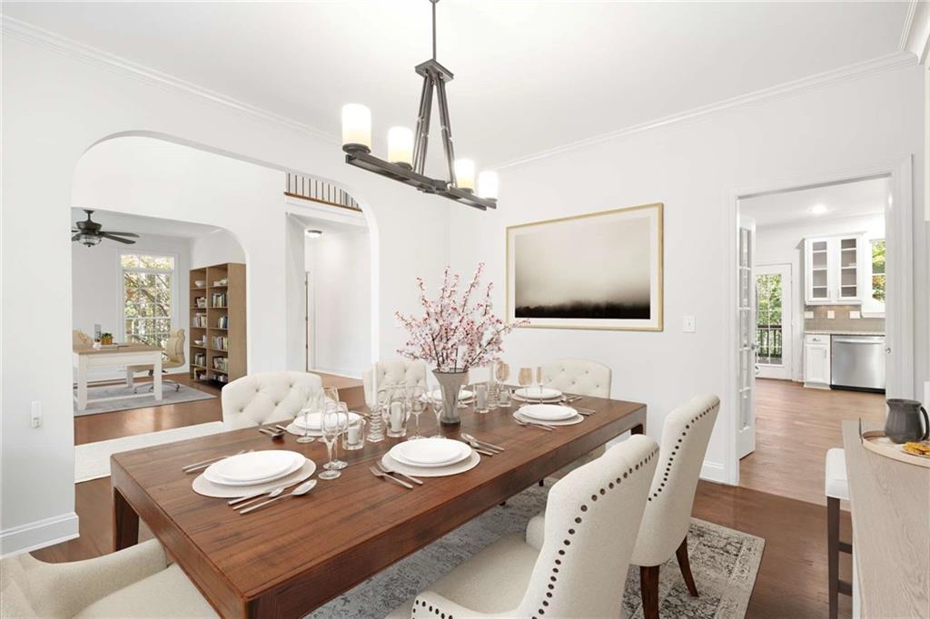 4200 Cherry Grove Road Ball Ground, GA 30107 - Photo 13 of 64 a view of a dining room with furniture and wooden floor