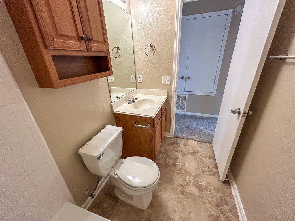 1604 Harness Race Way Pflugerville, TX 78660 - Photo 19 of 25 a white toilet sitting next to a bathroom sink and a mirror