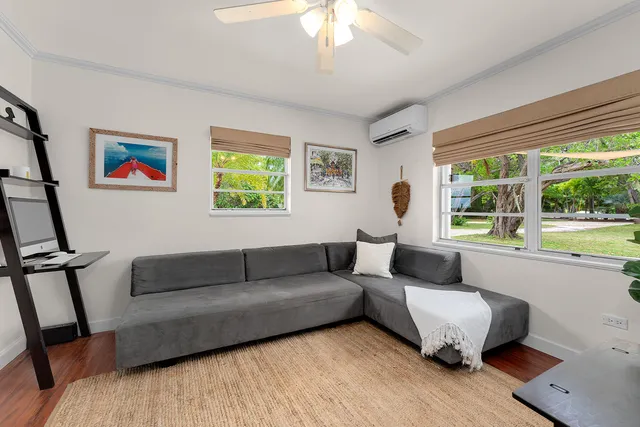 a view of outdoor space with palm trees