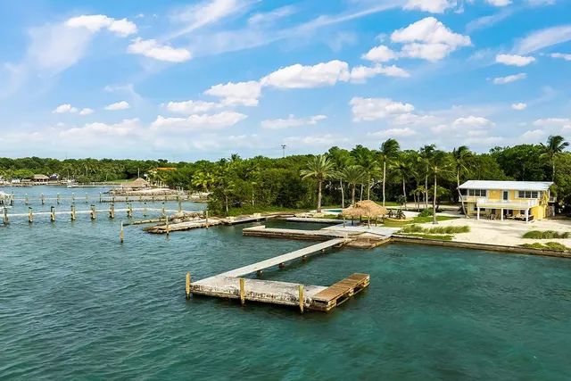 a view of a lake with houses