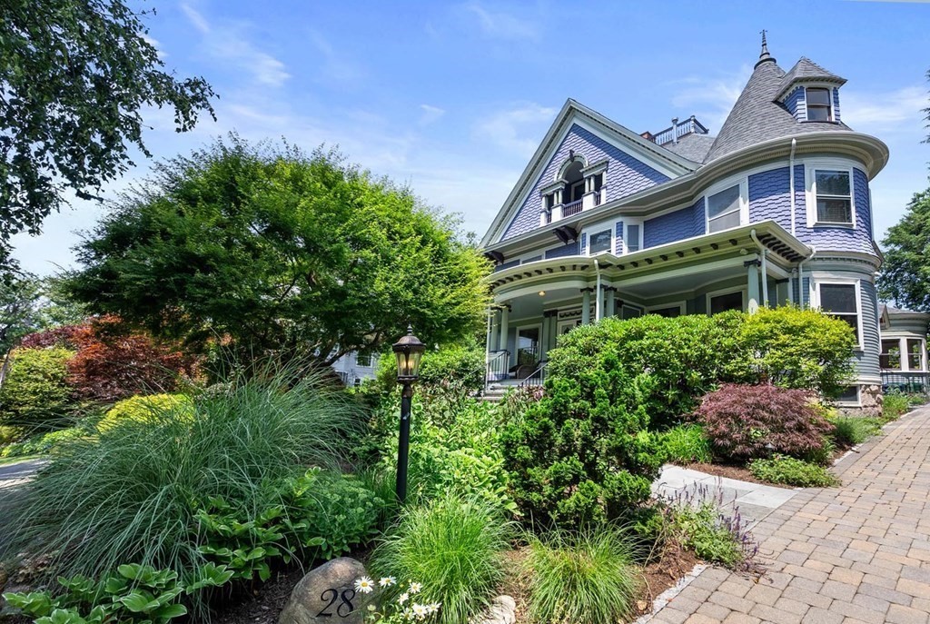 a house view with a garden space