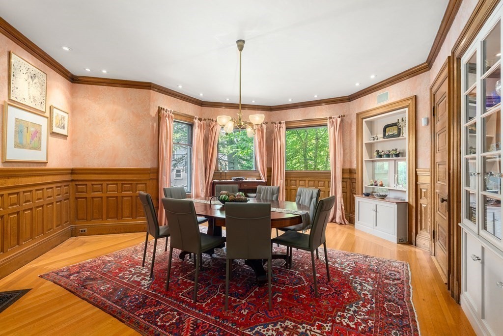 28 Monadnock Road Newton, MA 02467 - Photo 7 of 23 a view of a dining room with furniture window and wooden floor