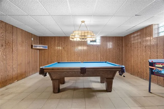 a room with pool table