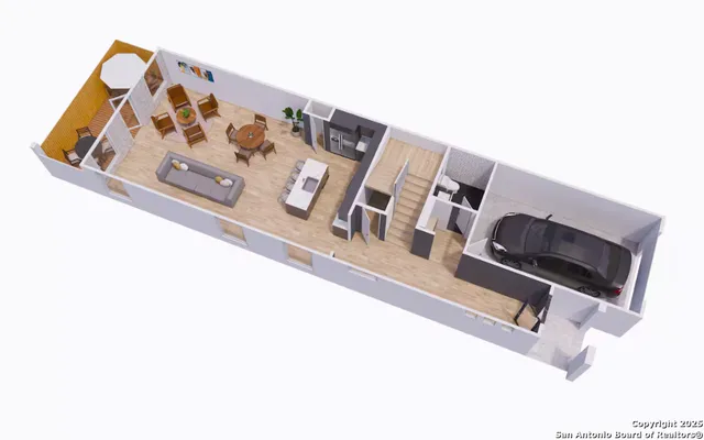 an aerial view of a city with lots of residential buildings