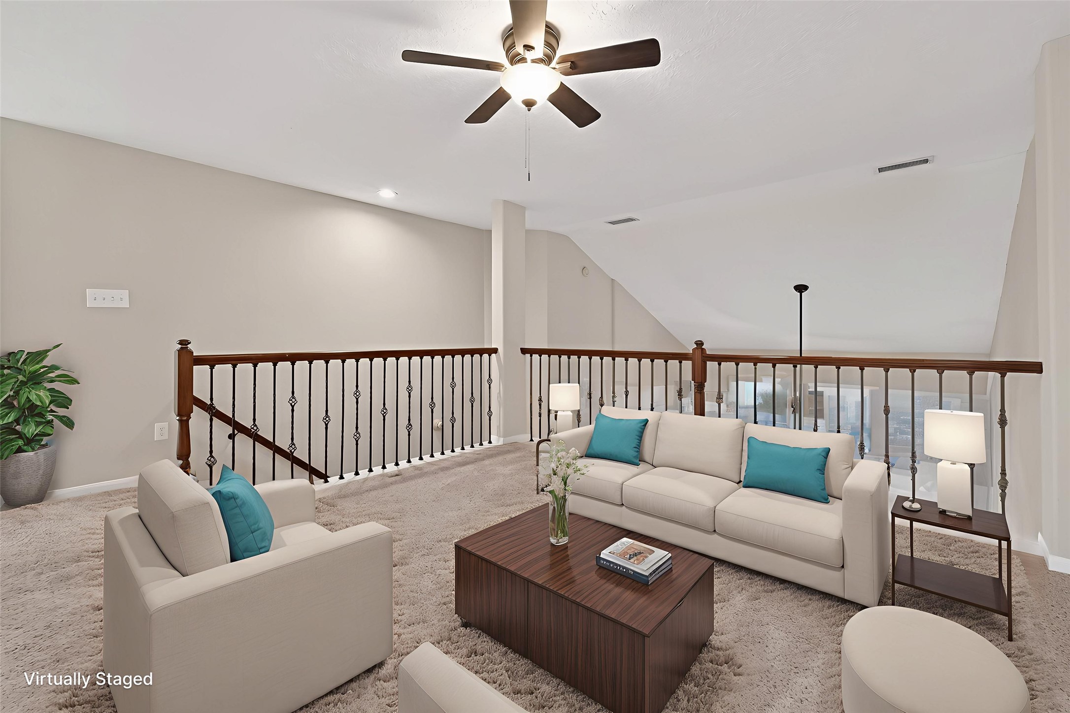 2330 Everest Way Houston, TX 77339 - Photo 47 of 49 Upstairs open room from a different angle. This room overlooks the living room downstairs. Featuring Virtual Staging.