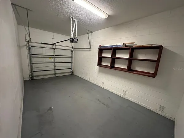 a view of a garage