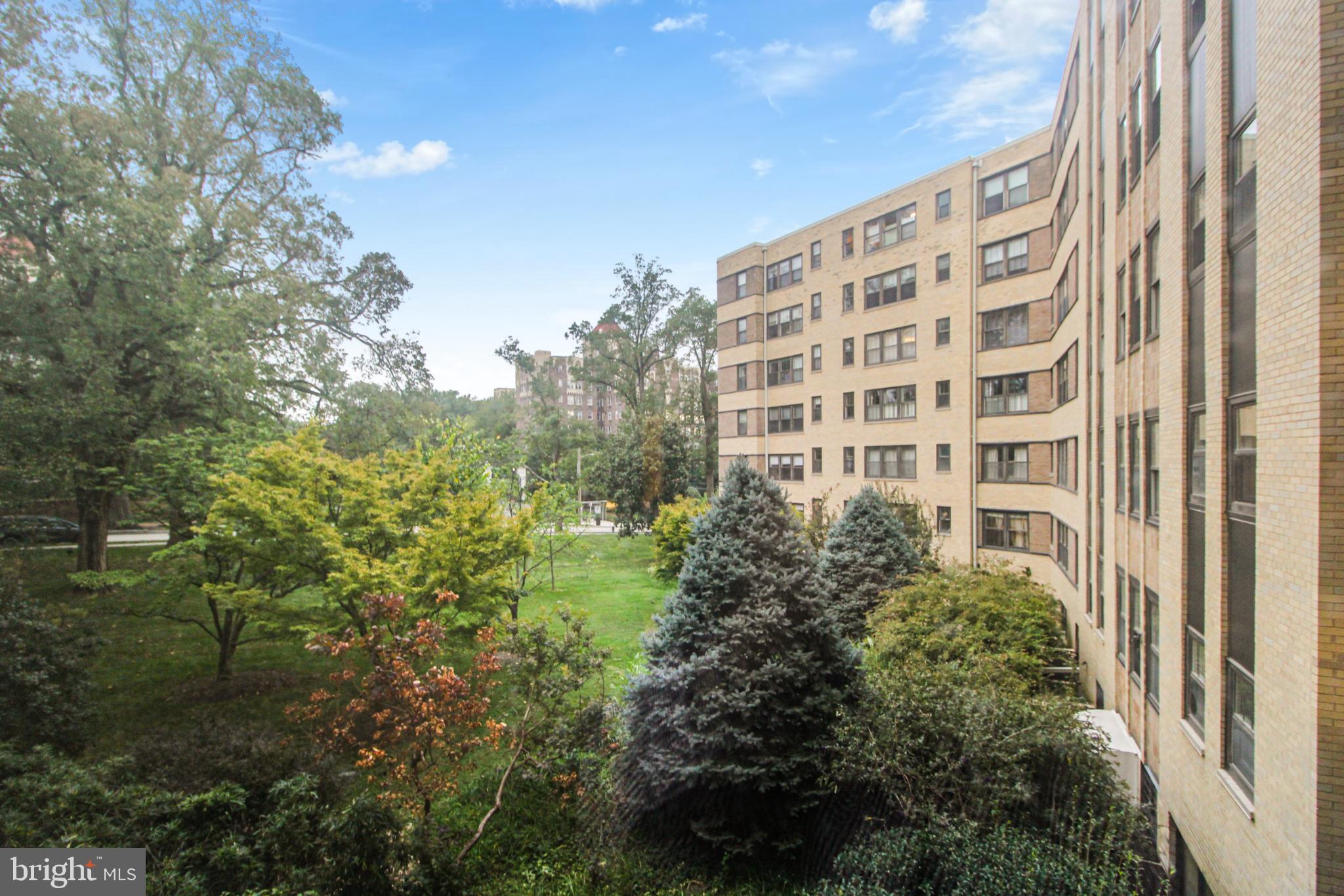 3901 Cathedral Avenue Northwest, Unit 201 Washington, DC 20016 - Photo 22 of 30 View from Living Room into Courtyard