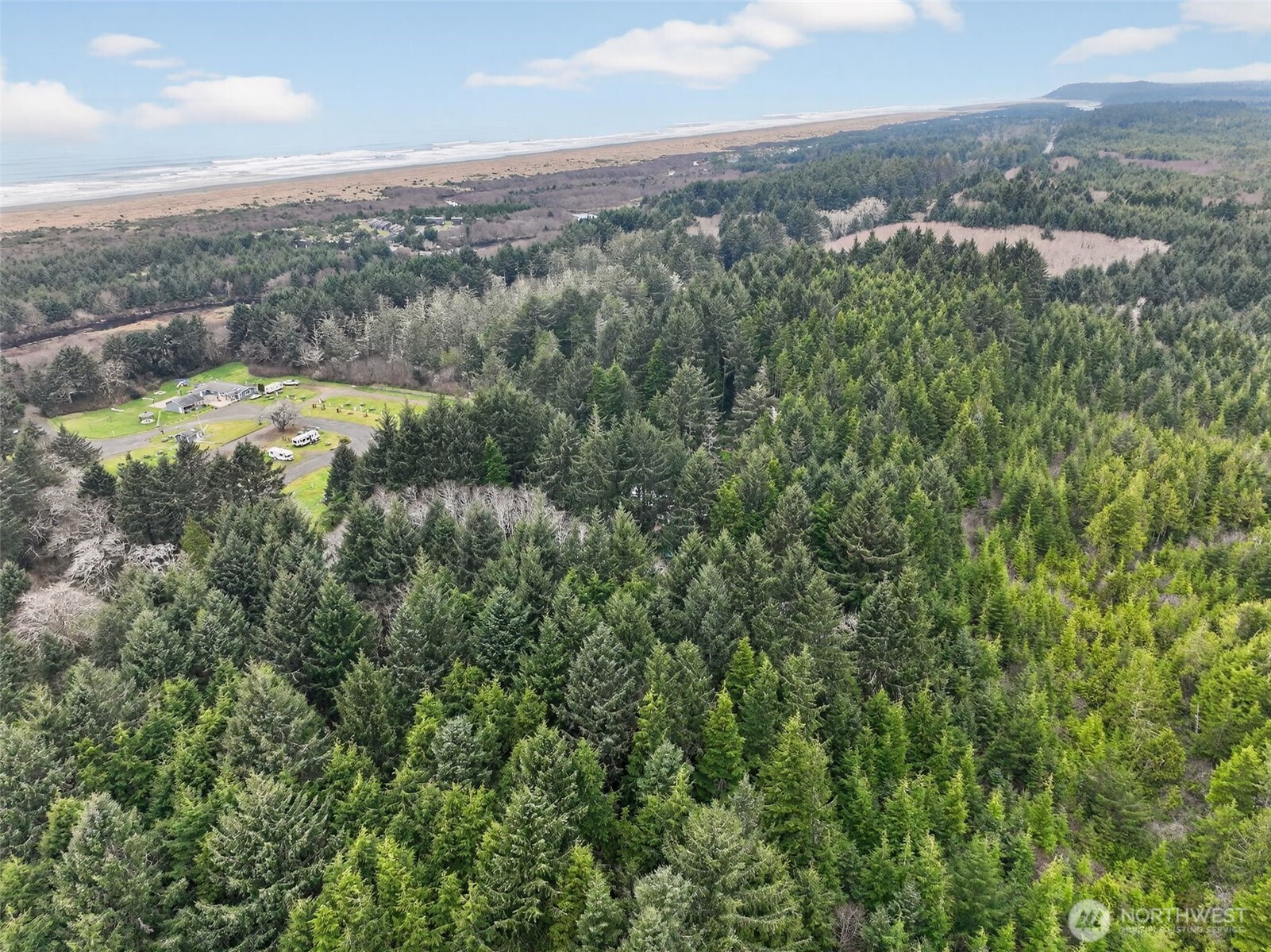2776 State Route 109 Copalis Beach, WA 98535 - Photo 21 of 28 an aerial view of residential houses with outdoor space and trees