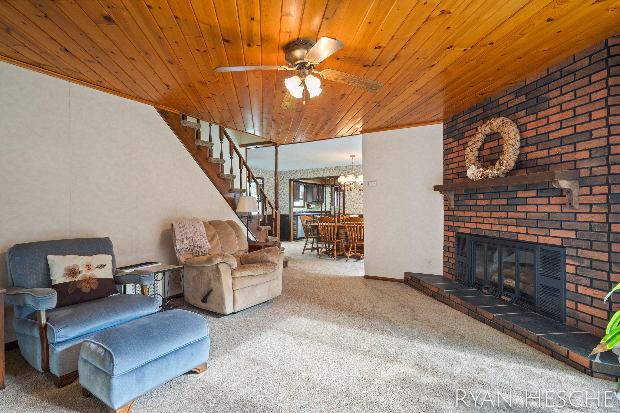 7210 MacArthur Road Saranac, MI 48881 - Photo 18 of 39 Living Room with Gas Log