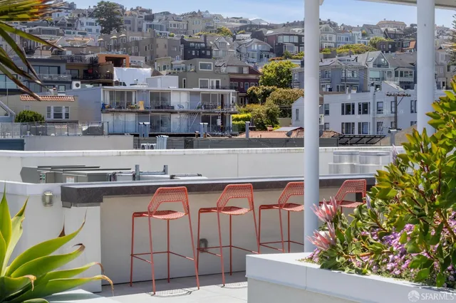 a view of a city with tall buildings