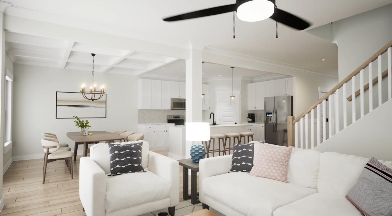 Lot 31 Spirit Bear Way Freeport, FL 32439 - Photo 25 of 29 a living room with furniture kitchen view and a chandelier