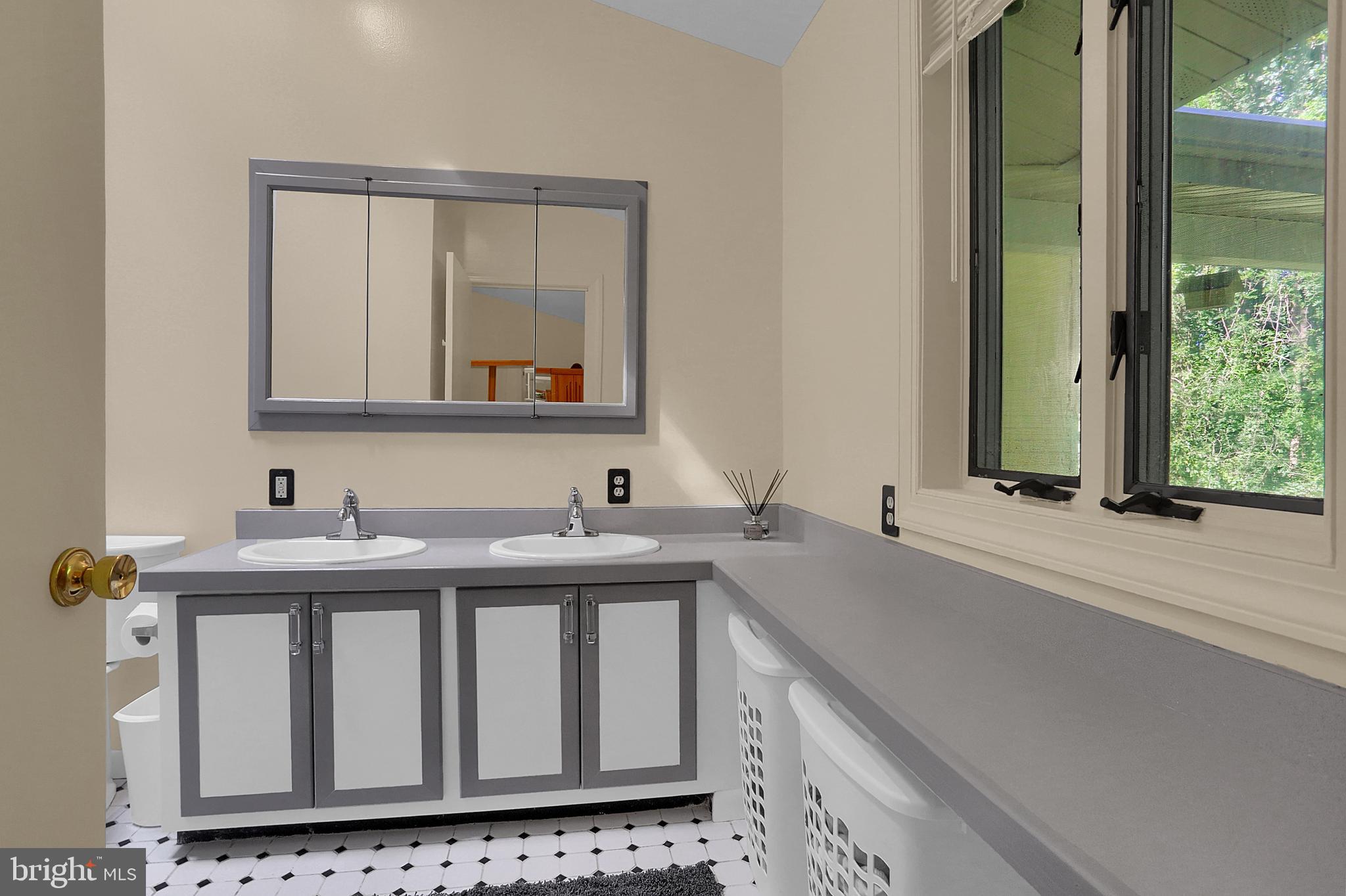 3336 Offutt Road Randallstown, MD 21133 - Photo 25 of 45 a bathroom with a sink and a mirror